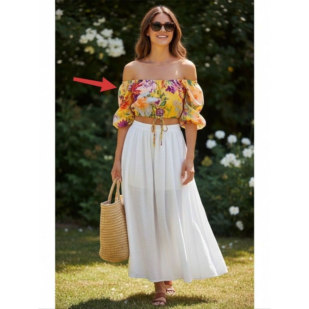 Floral Off-Shoulder Crop Top
